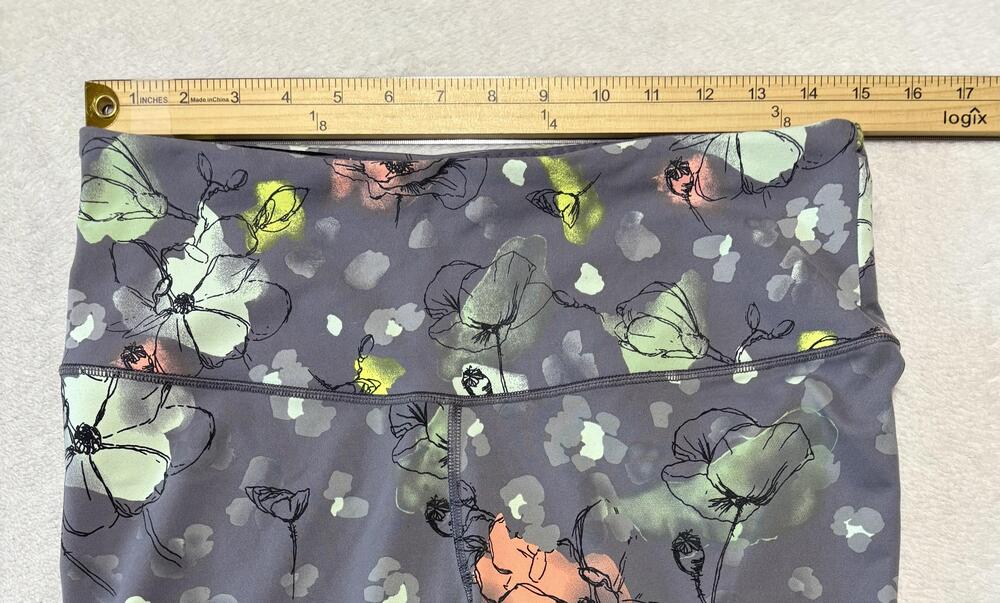 Victoria Secret Sport Pants Womens Large Gray Knockout Tight Floral Leggings - Picture 5 of 8